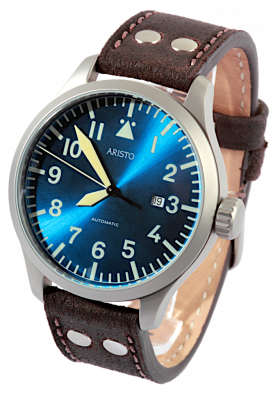 groß, blau, 47 mm Fliegeruhr Baumuster A - 3H159