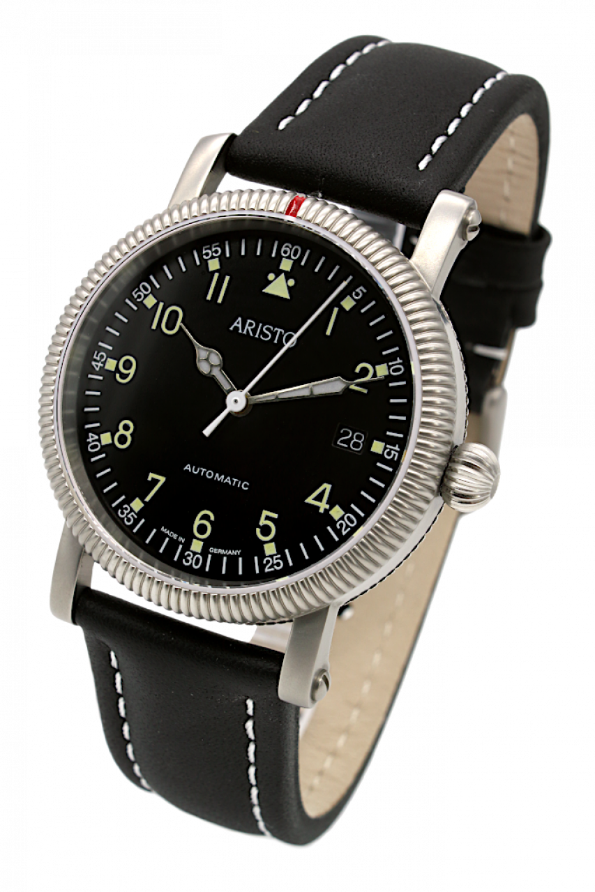 38 mm Fliegeruhr 3H197 - red dot mit Saphirglas