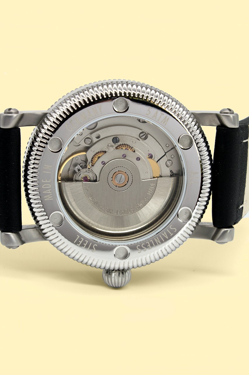 38 mm Fliegeruhr 3H197 - red dot mit Saphirglas