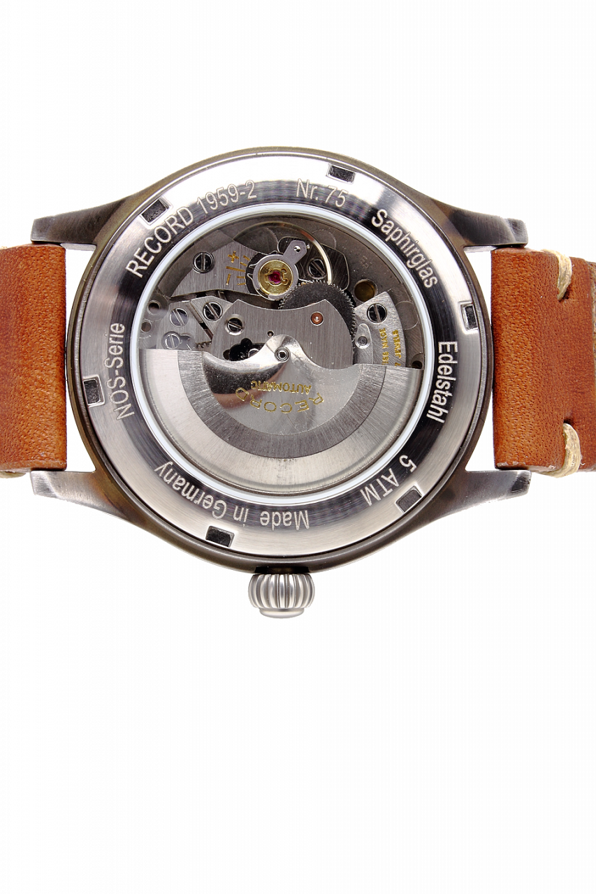38,5 mm Retro-Uhr mit Record 1959-2