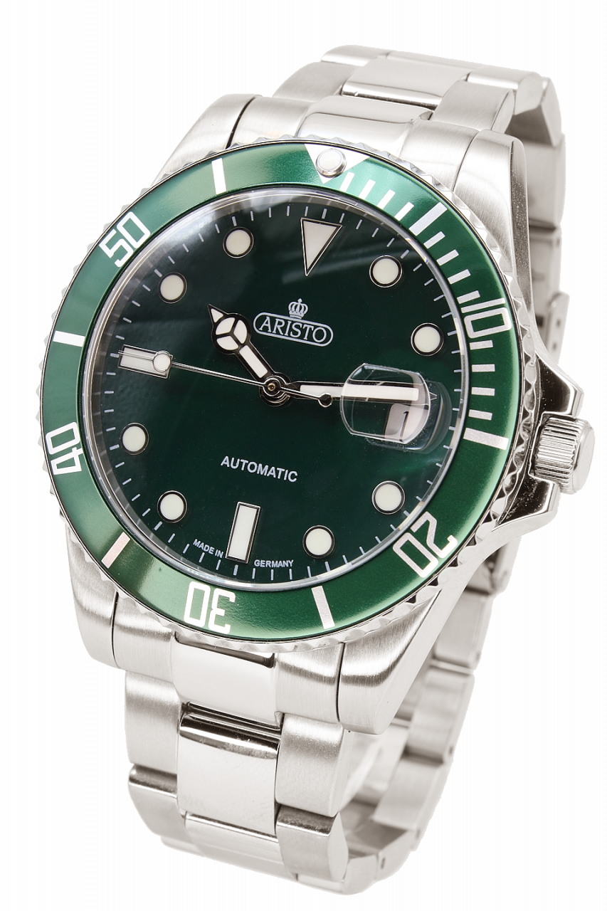 42 mm Aristo Taucheruhr, 20 ATM - grün