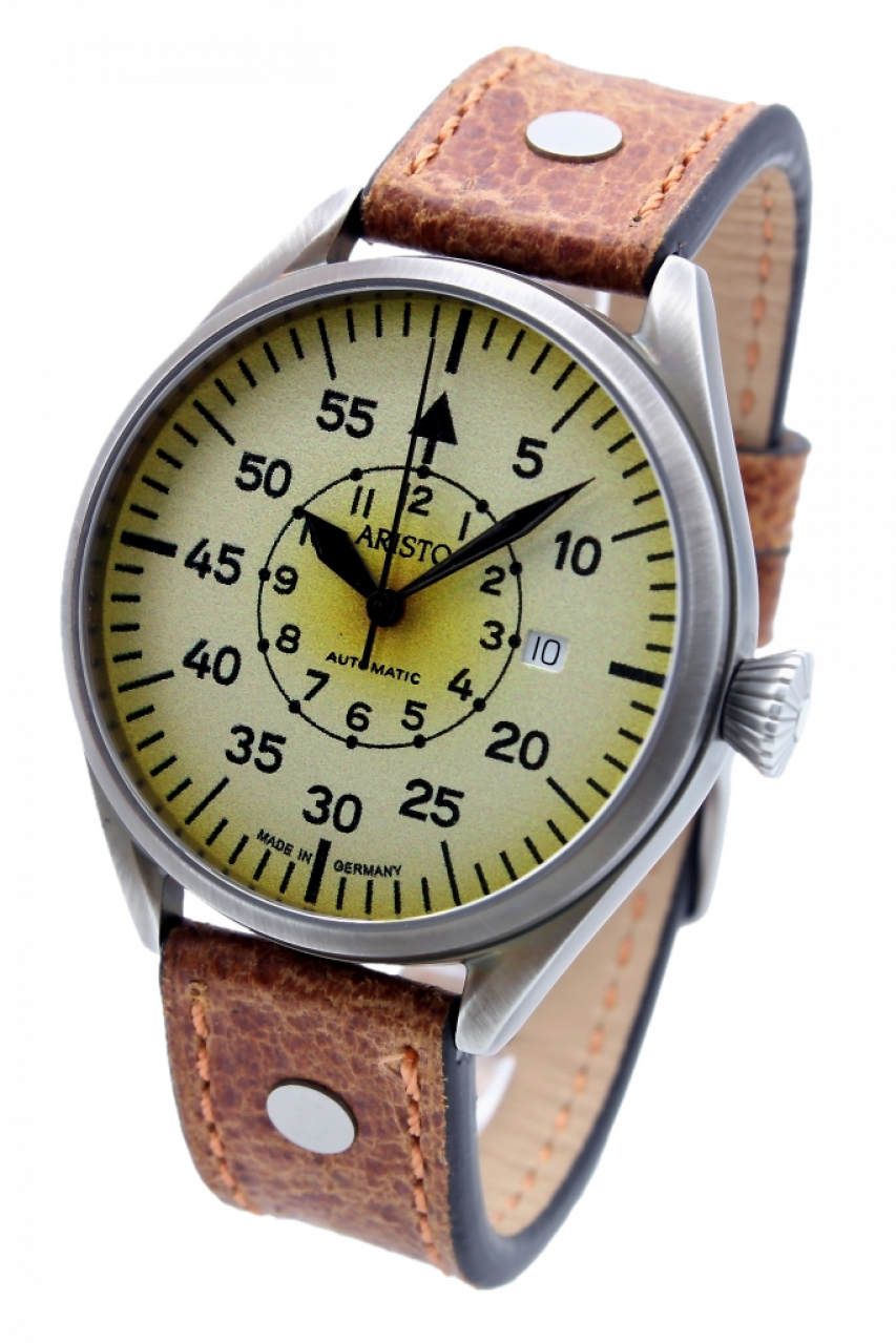 42,8 mm Fliegeruhr Vintage, Saphir - 7H146