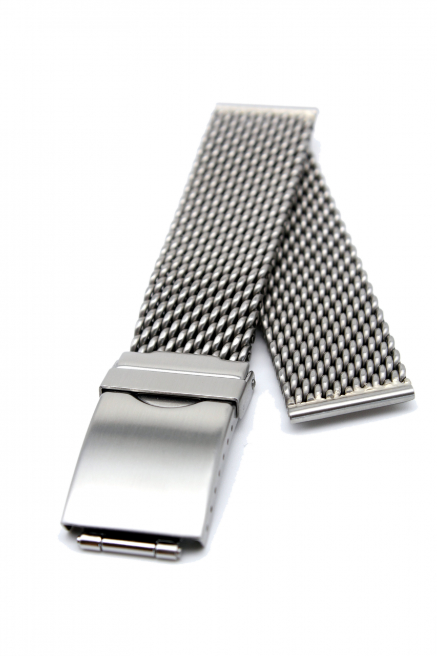 satiniertes Vollmer Milanaise Edelstahlband, 4 mm