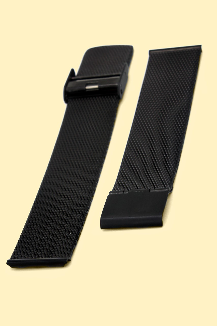 20 mm, schwarz PVD-beschichtetes Milanaise Edelstahlband 90460H0